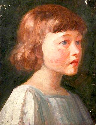 Portrait of a Child in a White Dress