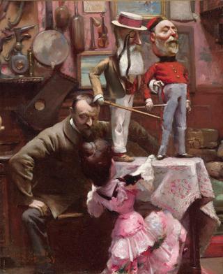 John Hewelt with his Marionettes