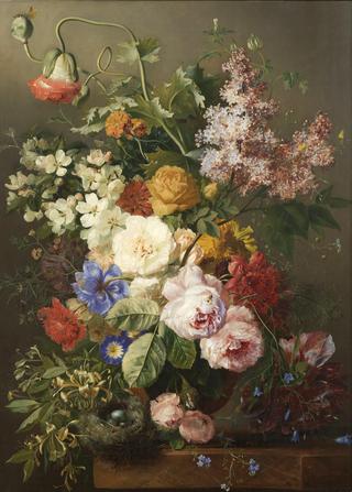 Flower Still-life with Bird's Nest