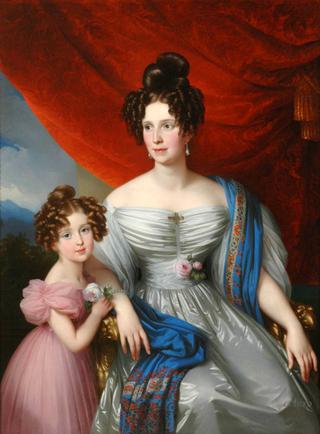 Baroness Joel von Joelson with daughter