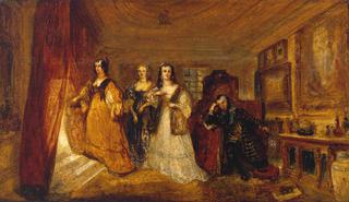 卡莱尔伯爵夫人露西和多萝西·珀西拜访他们的父亲珀西勋爵