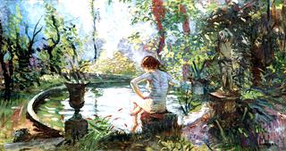 Young Girl by a Basin