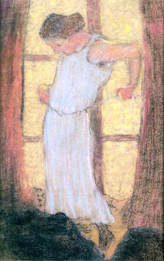 Woman Dressing in front of a Window
