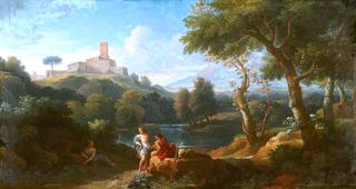 An Italian Landscape with Classical Figures