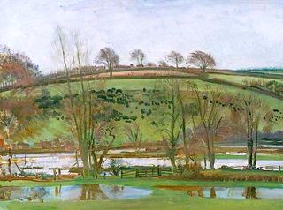 A View near Withypool, Exmoor, with Flood Water