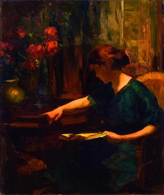 Lady in Green Reading