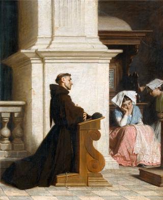 Monk Praying in the Church