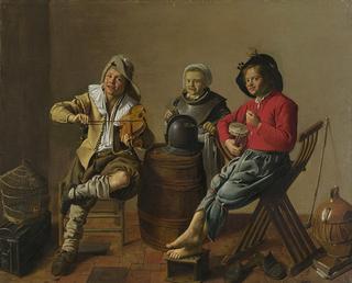 Two Boys and a Girl Making Music