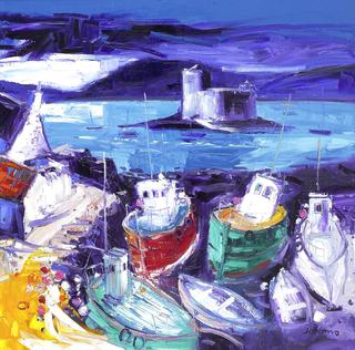 Wet Evening Kismil Castle, Isle of Barra