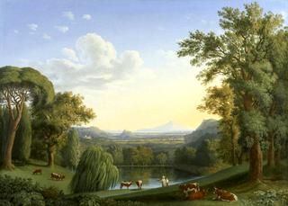 Landschaft mit Motiven des Englischen Gartens von Caserta