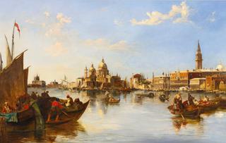 Gondolas and Fishing Boats at the Mouth of the Grand Canal, Venice