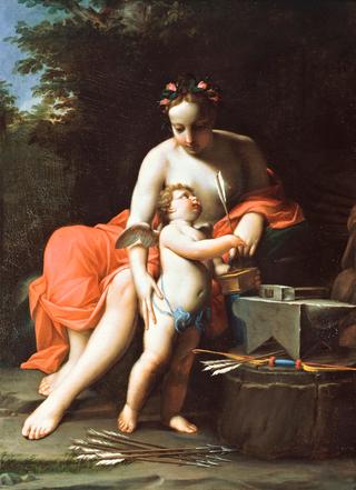 Venus with Cupid Dipping his Arrows