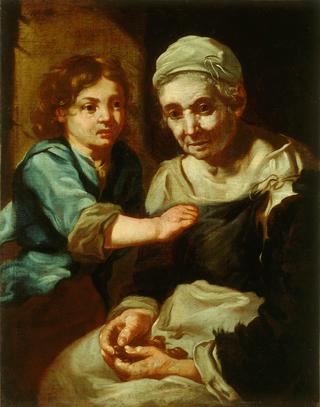 An old woman with a child