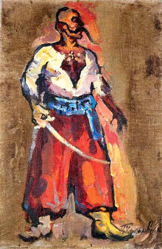 Triptych. Cossack with a saber