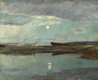 Coastal Landscape in Moonlight