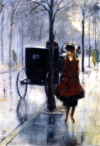 Street Scene with Woman, Berlin