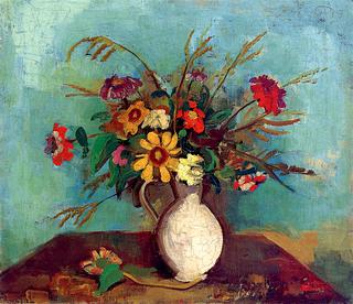 Flowers in a White Vase