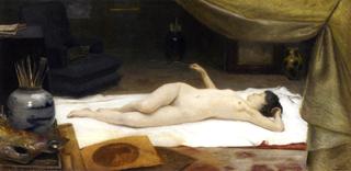 A Reclining Nude in a Studio