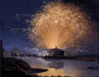 Fireworks over Castel Sant'Angelo in Rome, 1775