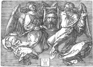 Sudarium Displayed by Two Angels