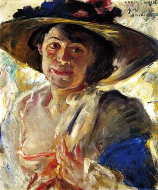 Woman in a Hat with Roses (Portrait der Ehefrau Charlotte)