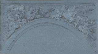 Design for two spandrels with winged figures
