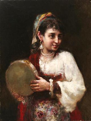Italian Girl with Timbrel