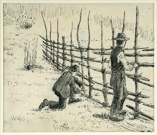 Men Binding Hay Racks