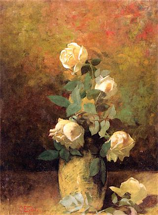 Still Life with Yellow Roses in a Vase