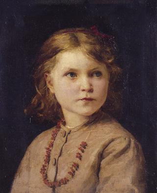 Portrait of a girl with red necklace