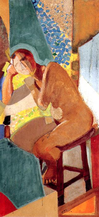 Woman Leaning on Her Elbow