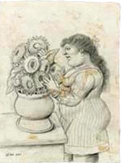 Woman with Sunflowers