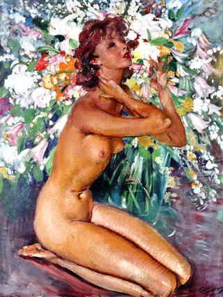 Nude with Lilies