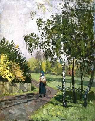 Woman on a Country Lane