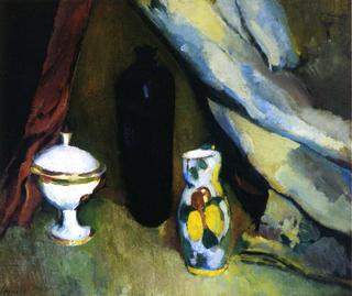 Still Life with Blue Glass Bottle