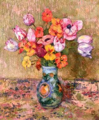 Tulipes and Nasturtiums