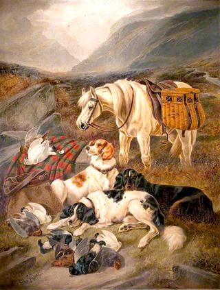 Pack Horse and Dogs