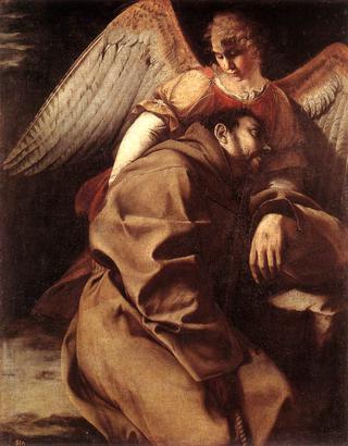 圣弗朗西斯在天使的支持下