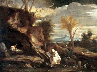 Rocky Landscape with Two Carthusian Monks