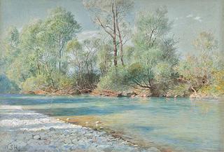 Traunstein River on the Road to Empfig, Bavaria