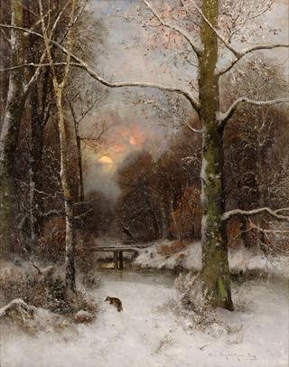 Winter Landscape with Fox
