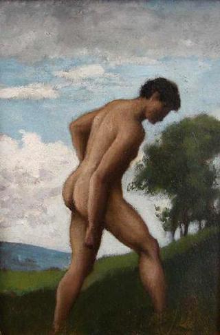 Nude Male Walking in the Country