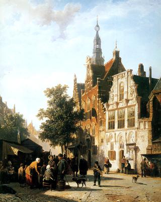 Marketview with cityhall Woerden