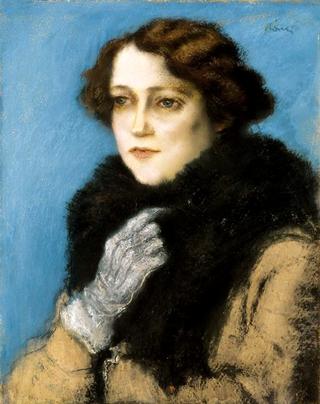 Lady with Black Boa