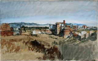 Rome, View of Santi Giovanni e Paolo from the Palatine Hill