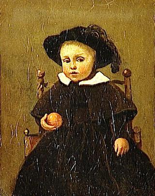 Child Holding an Orange (Painter Adolphe Desbrochers)