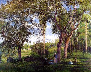 Landscape with Strollers Relaxing under the Trees