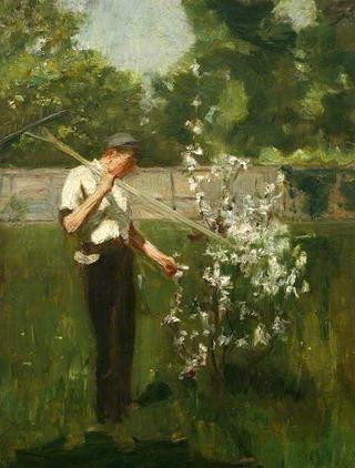 Boy with a Grass Rake