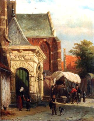 A view of the South entrance of the St. Pancras church, Enkhuizen