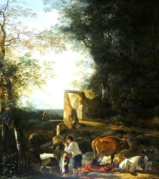 Landscape with Cattle and Figures